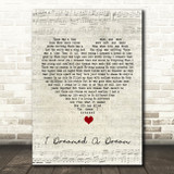 Les Misérables I Dreamed A Dream Script Heart Song Lyric Quote Music Print