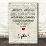 Lighthouse Family Lifted Script Heart Song Lyric Quote Music Print