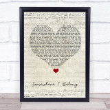 Linkin Park Somewhere I Belong Script Heart Song Lyric Quote Music Print
