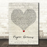 Lucy Spraggan Paper Dreams Script Heart Song Lyric Quote Music Print