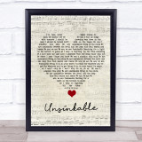 Lucy Spraggan Unsinkable Script Heart Song Lyric Quote Music Print