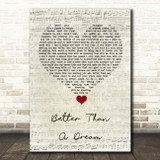 Marty Mone Better Than A Dream Script Heart Song Lyric Quote Music Print