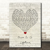 Michael Bolton Once In A Lifetime Script Heart Song Lyric Quote Music Print