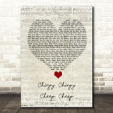 Middle Of The Road Chirpy Chirpy Cheep Cheep Script Heart Song Lyric Quote Music Print
