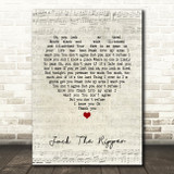 Morrissey Jack The Ripper Script Heart Song Lyric Quote Music Print