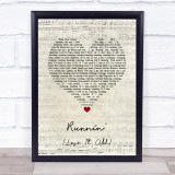 Naughty Boy Runnin' (Lose It All) Script Heart Song Lyric Quote Music Print