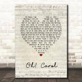 Neil Sedaka Oh! Carol Script Heart Song Lyric Quote Music Poster Print