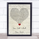New Radicals You Get What You Give Script Heart Song Lyric Quote Music Print