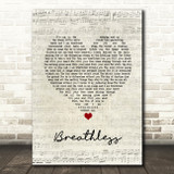 Nick Cave & The Bad Seeds Breathless Script Heart Song Lyric Quote Music Print