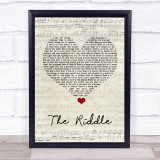 Nik Kershaw The Riddle Script Heart Song Lyric Quote Music Print