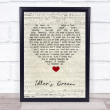 Oasis Idler's Dream Script Heart Song Lyric Quote Music Print