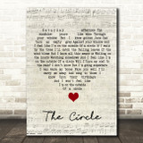 Ocean Colour Scene The Circle Script Heart Song Lyric Quote Music Print