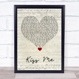 Olly Murs Kiss Me Script Heart Song Lyric Quote Music Print