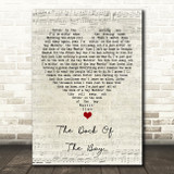 Otis Redding (Sittin' On) The Dock Of The Bay Script Heart Song Lyric Quote Music Print