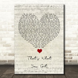 Paramore That's What You Get Script Heart Song Lyric Quote Music Print
