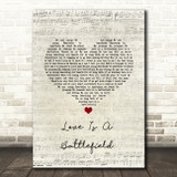 Pat Benatar Love Is A Battlefield Script Heart Song Lyric Quote Music Print