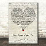 Phyllis Hyman You Know How To Love Me Script Heart Song Lyric Quote Music Print