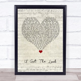 Prince U Got The Look Script Heart Song Lyric Quote Music Print