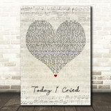 Professor Green Today I Cried Script Heart Song Lyric Quote Music Print