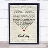 Pulp Babies Script Heart Song Lyric Quote Music Print