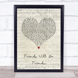 Queen Friends Will Be Friends Script Heart Song Lyric Quote Music Print