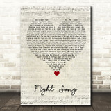 Rachel Platten Fight Song Script Heart Song Lyric Quote Music Print