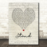Rascal Flatts Stand Script Heart Song Lyric Quote Music Print