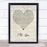 Reba McEntire I'll Be Script Heart Song Lyric Quote Music Print