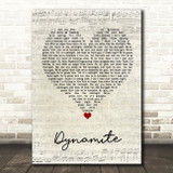 Roadtrip Dynamite Script Heart Song Lyric Quote Music Print