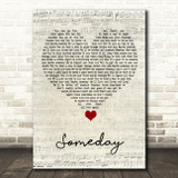 Rob Thomas Someday Script Heart Song Lyric Quote Music Print