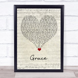 Rod Stewart Grace Script Heart Song Lyric Quote Music Print