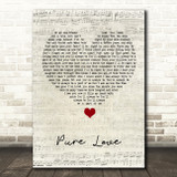 Rod Stewart Pure Love Script Heart Song Lyric Quote Music Print