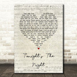 Rod Stewart Tonight's The Night Script Heart Song Lyric Quote Music Print