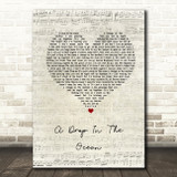 Ron Pope A Drop In The Ocean Script Heart Song Lyric Quote Music Print