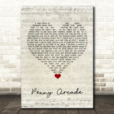 Roy Orbison Penny Arcade Script Heart Song Lyric Quote Music Print