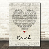 S Club 7 Reach Script Heart Song Lyric Quote Music Print