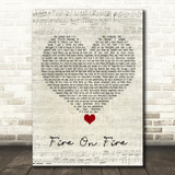 Sam Smith Fire On Fire Script Heart Song Lyric Quote Music Print