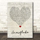 Sia Snowflake Script Heart Song Lyric Quote Music Print