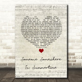 Simple Minds Someone Somewhere In Summertime Script Heart Song Lyric Quote Music Print