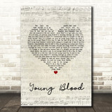 Sophie Ellis-Bextor Young Blood Script Heart Song Lyric Quote Music Print