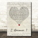 Spice Girls 2 Become 1 Script Heart Song Lyric Quote Music Print