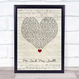 Stereophonics Mr And Mrs Smith Script Heart Song Lyric Quote Music Print
