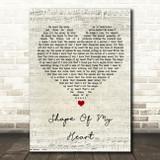 Sting Shape Of My Heart Script Heart Song Lyric Quote Music Print