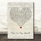 Super Furry Animals Fire In My Heart Script Heart Song Lyric Quote Music Print
