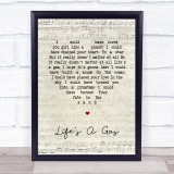 T. Rex Life's A Gas Script Heart Song Lyric Quote Music Print