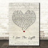 TANGLED I See The Light Script Heart Song Lyric Quote Music Print
