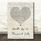 Taylor Swift Death By A Thousand Cuts Script Heart Song Lyric Quote Music Print