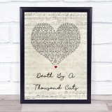 Taylor Swift Death By A Thousand Cuts Script Heart Song Lyric Quote Music Print