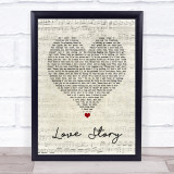 Taylor Swift Love Story Script Heart Song Lyric Quote Music Print
