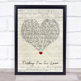 The Cure Friday I'm In Love Script Heart Song Lyric Quote Music Print